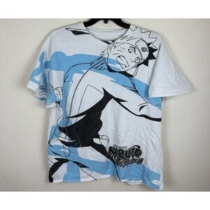 Y2K Naruto Shippuden AOP Graphic T-Shirt / Size XL